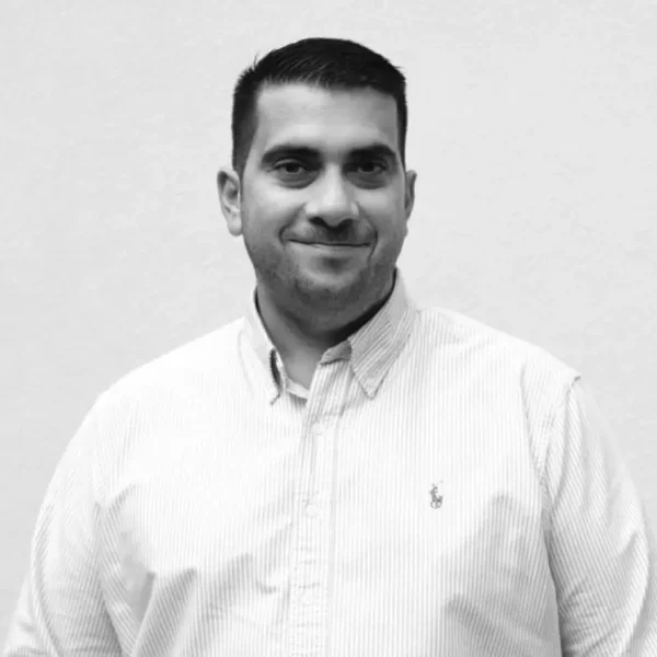 Black and white image of Jonathon Andrews, Business Development Manager at Avinode Group