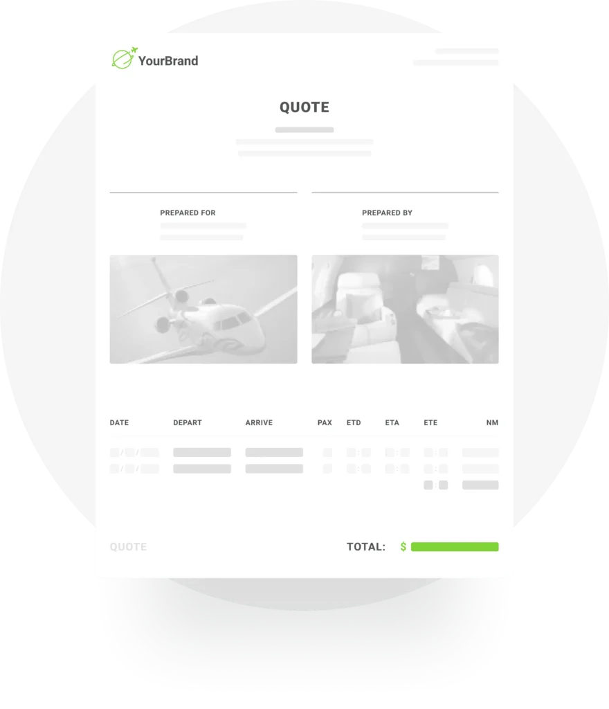 UI product image of Avinode branded quote.