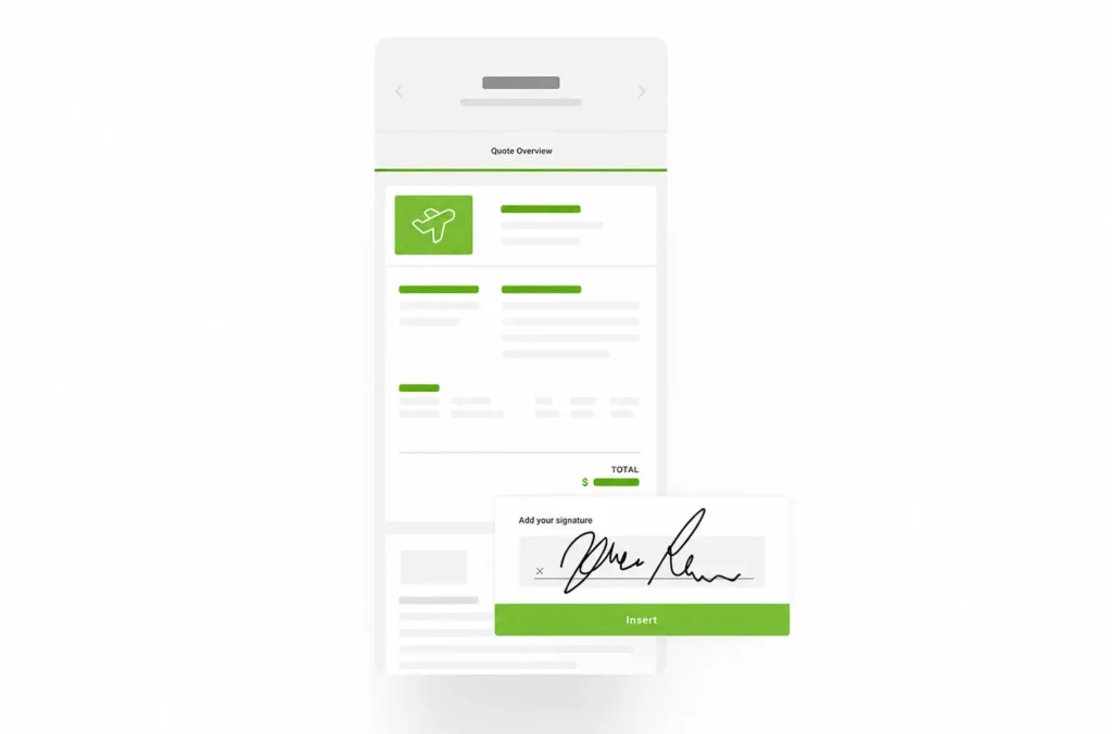 UI product image of Avinode quote overview.