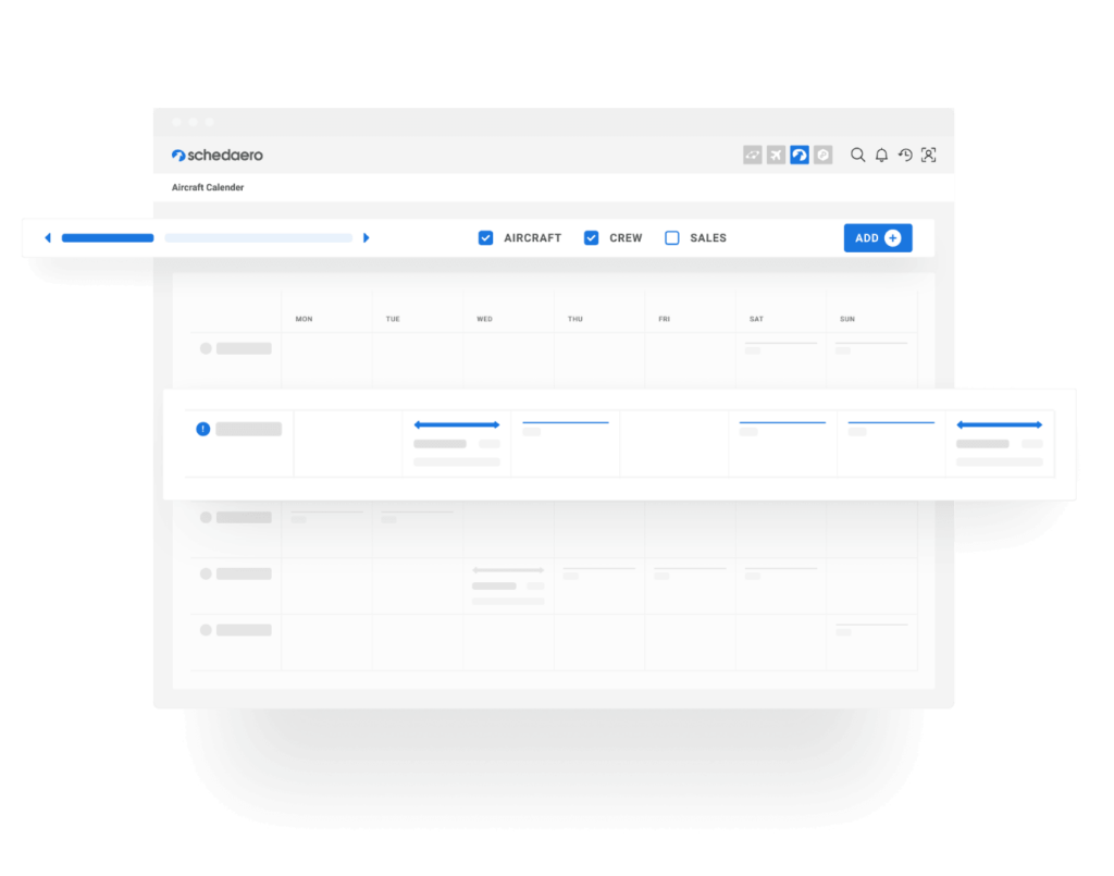 UI image of Schedaero calendar.